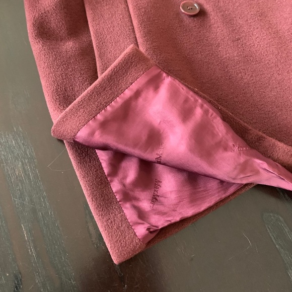MaxMara midi camel cashmere burgundy coat - Picture 9 of 9